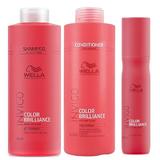Пакет за боядисана фина или нормална коса Wella Professionals Invigo Color Brilliance - Шампоан, Балсам, Спрей