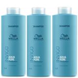 Пакет 3x Пречистващ шампоан срещу излишен себум - Wella Professionals Invigo Aqua Pure Purifying Shampoo, 1000мл