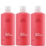 Пакет 3 x Шампоан за боядисана коса, фина или нормална - Wella Professionals Invigo Color Brilliance Color Protection Shampoo Fine/Normal Hair, 500мл