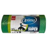  Зелени домакински чанти - Sano Optima Super, 35 л, 15 бр