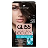 Перманентна боя за коса с хиалуронова киселина -Schwarzkopf Gliss Color, нюанс  4-0 Natural Dark Brown