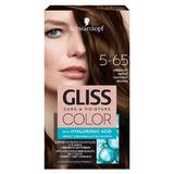  Перманентна боя за коса с хиалуронова киселина -Schwarzkopf Gliss Color, нюанс 5-65 Chestnut Brown
