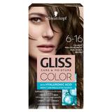 Перманентна боя за коса с хиалуронова киселина -Schwarzkopf Gliss Color, нюанс 6-16 Cool Pearly Brown