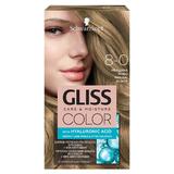  Перманентна боя за коса с хиалуронова киселина -Schwarzkopf Gliss Color, нюанс 8-0 Natural Blonde