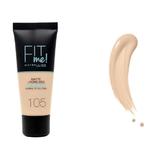  Фон дьо тен Maybelline Fit Me! Matte + Poreless Normal to Oily Skin, нюанс 105 Natural Ivory, 30 мл