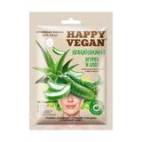  Хидратираща текстилна маска с екстракти от краставица, алое и растения Happy Vegan Fitocosmetic, 25 мл