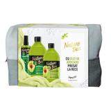  Подаръчен комплект Nature Box със студено пресовано масло от авокадо: шампоан 385 мл + душ гел 385 мл + балсам със спрей 200 мл