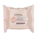  Почистващи кърпички за чувствителна кожа - L'Oreal Paris Toallitas Desmaquillantes Flores Delicadas Sensitive Skin, , 25 бр