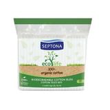  Биоразградими клечки за уши от органичен памук - Septona Eco Life 100%, 100 бр
