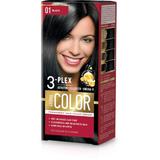 Перманентна крем боя- Aroma Color 3-Plex Permanent Hair Color Cream, нюанс 01 Black, 90 мл