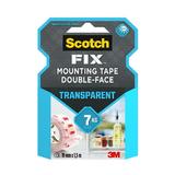 Прозрачна двойна залепваща лента за монтаж - 3M Scotch Fix Tansparent Mounting Tape Double-Face, 7 kg, 19 мм x 1,5 м, 1 бр