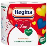  3 слоя кухненска кърпа - Regina Love Kitchen Roll, 2 ролки