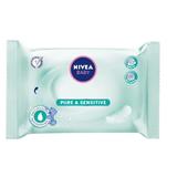  Мокри кърпички за бебета с чувствителна кожа - Nivea Baby Pure & Sensitive, 63 бр