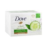 Комплект от 4 брояТвърди сапун краставица и зелен чай - Dove Go Fresh Touch Beauty Cream Bar Аромат на краставица и зелен чай, 4x 100 гр