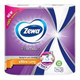 2-слойни изключително дълги кухненски кърпи - Zewa Premium Extra Long White, 2 ролки