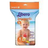  Детски пелени за плуване - Libero Swimpants размер S (7 -12 кг), 6 бр