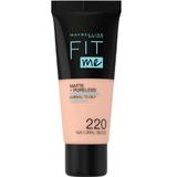 Фон дьо тен - Maybelline Fit Me! Matte + Poreless Normal to Oily Skin, нюанс 220 Natural Beige, 30 мл