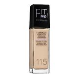 Фон дьо тен Maybelline - Fit Me Luminous & Smooth Ivory 115, 30 мл