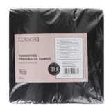 Черни перфорирани нетъкани хавлиени кърпи за еднократна употреба - Lussoni Dsp Foil Towel Fabric Perf Black 70x50 см, 50 бр