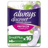 Ежедневни абсорбенти за загуба на урина - Always Discreet, Small Plus, 16 бр