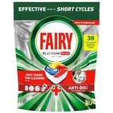 Капсули препарат за съдомиялни машини - Fairy Platinum Plus Anti-Dull, 38 капсули