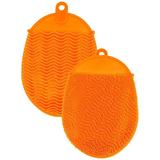 Оранжев аксесоар за баня тип силиконова ръкавица за пилинг, Lucy Style 2000, 1 бр