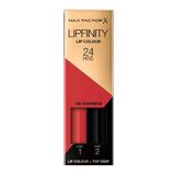 Течно червило - Max Factor Lipfinity, Lip Color + Top Coat, нюанс 140 Charming, 1 опаковка