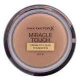 Крем фон дьо тен със SPF 30 - Max Factor Miracle Touch Cream to Liquid Foundation, нюанс 060 Пясък, 11,5 гр