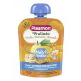 Пастьоризирана закуска  ябълка, банан, зърнени храни и ферментирало мляко - Plasmon, 6 месеца+, 85 гр