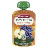 Пюре от ябълки и боровинки без глутен - Plasmon 100% Frutta, 6 месеца+, 100 гр