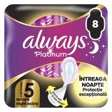 Дамски превръзки - Always Platinum Secure Night Extra, размер 5, 8 бр