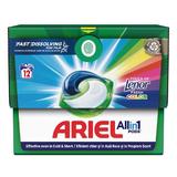 Капсули с гел за автоматично пране за цветни дрехи - Ariel All in One Pods Touch of Lenor Fresh Colour Fast Dissolving, 12 бр