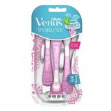 Самобръснач с 3 ножчета за жени - Gillette Venus Treasures Pink, 3 бр