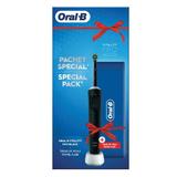 Пакет  Електрическа четка за зъби - Oral-B Vitality Pro + калъф за пътуване, черен, 1 брой