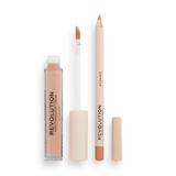 Комплект за устни: молив + течно червило - Makeup Revolution Lip Contour Kit, нюанс Stunner, 1 бр