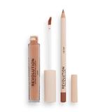 Комплект за устни: молив + течно червило - Makeup Revolution Lip Contour Kit, нюанс Lover, 1 б